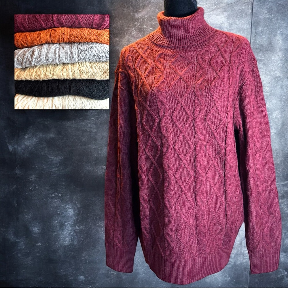 Men’s Aran Cable Knit Large Sweater
($25 each or all six for $100)